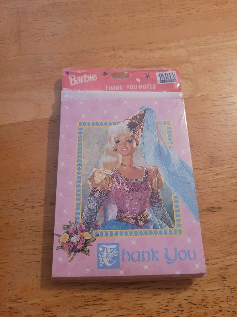 1990s Barbie Rapunzel Thank You Notes 