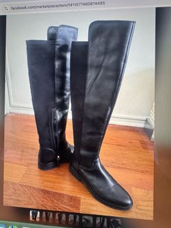 Clarks Renewal Up Black Leather Womens Over The Knee Boots
