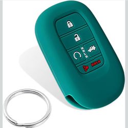 Silicone Rubber Key Fob Cover Compatible with 2022 2023 Honda Accord Civic 2pcs HR-V CR-V Pilot Sport SI EX EX-L Touring-Green