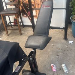 Bench Press And Bar With Weights 