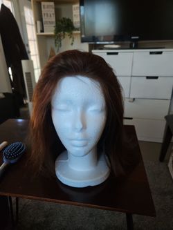 Auburn Brown lace front human hair wig