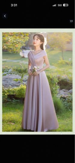 Dusty Pink Satin A-Line Formal Gown