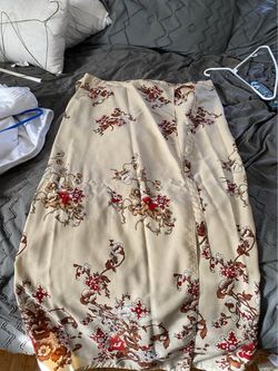 Flowered wrap around skirt