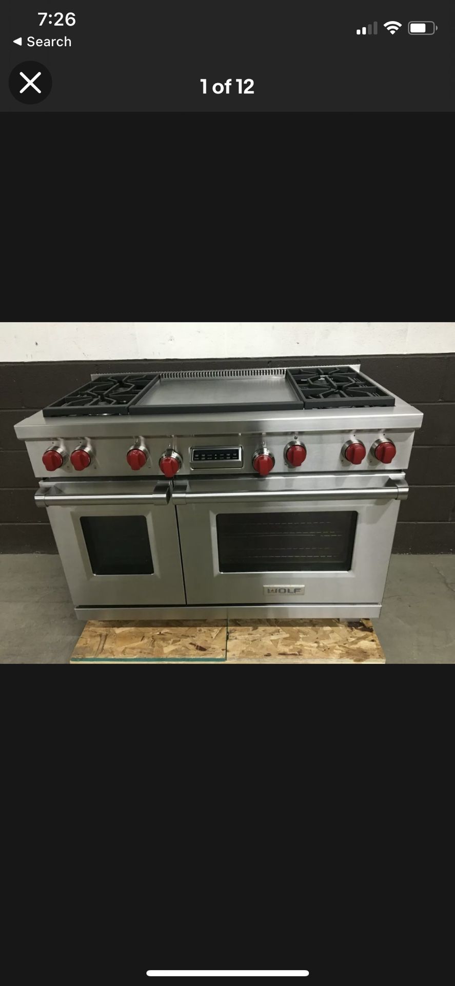 Wolf Range 48” Duel Fuel With 24” Griddle
