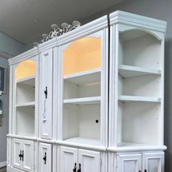 Five Shelf, Unique White Cabinet, Shelving