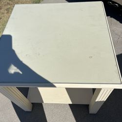 White Table Glass Top