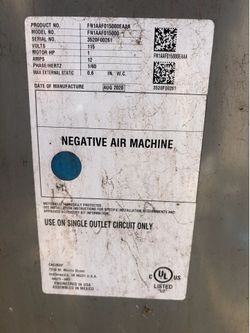 Carrier Negative Air Machine