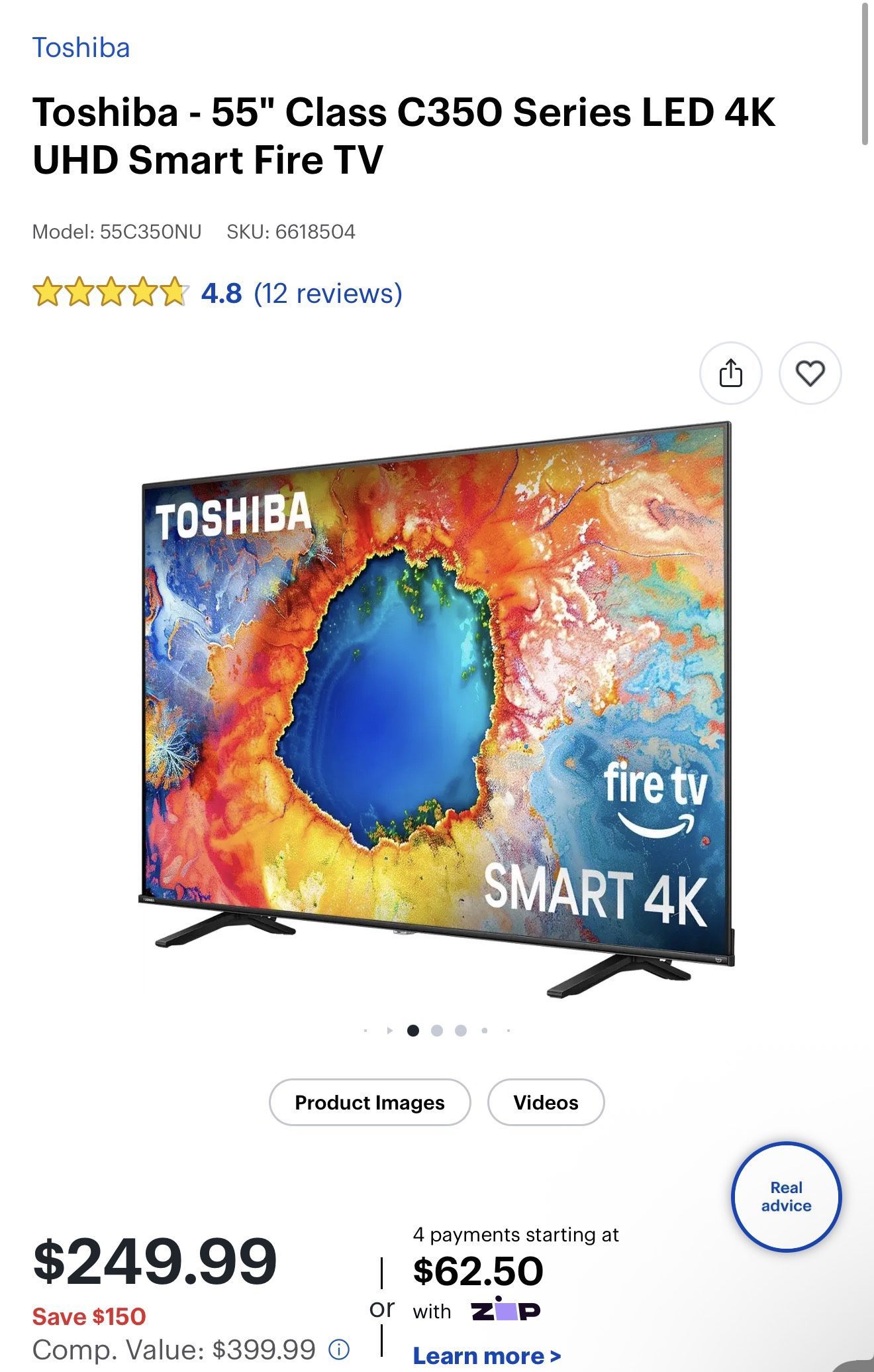 55 Inch Toshiba Fire Tv