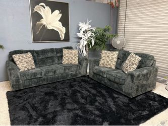 Nice Charcoal Gray Sofa & Loveseat Living Room Set - Delivery Available