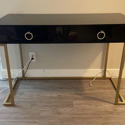 Black and gold desk