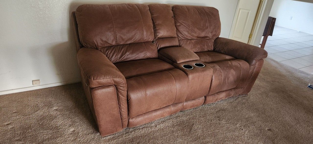Brown Love Seat Style Couch 