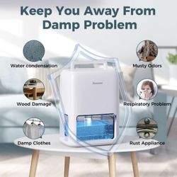 Breezome 60 Oz. Quiet Dehumidifier with Timer Sleep Mode Auto-Off New ( new without box) 