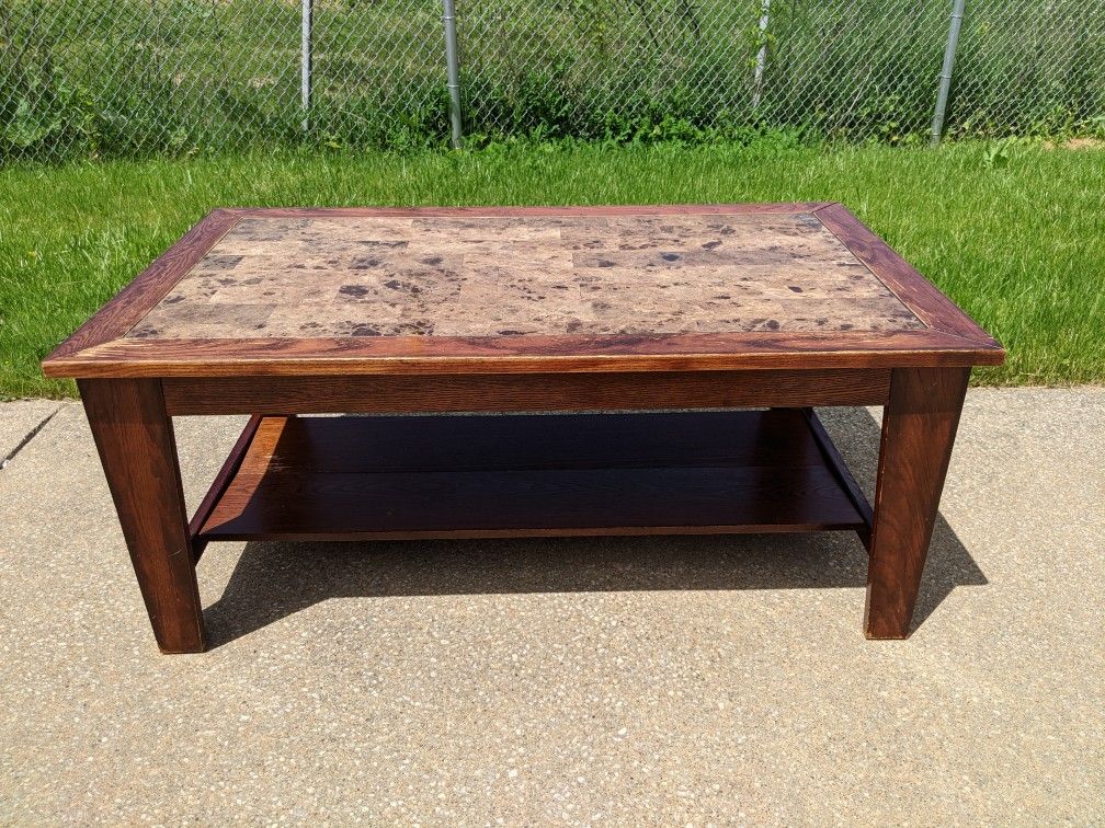 Faux Marble Coffee Table