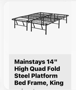 Fold Steel Platform Bed Frame, King