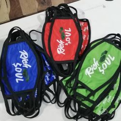 Rich$oul face mask also available in 4 colorways black/red/blue/green $10 each HMU Printing on both sides and its silk