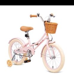 Girls Bike with Basket, Kids Bicycle for 3-13 Years, Included Coaster Brake & Caliper Brake