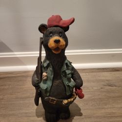 Bear Statue With Gun 