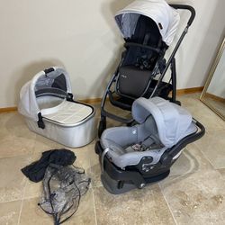Uppababy Cruz Stroller with Bassinet and Car Seat White 