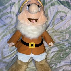 Disney Store "Happy" Jumbo Large Plush Snow White and the Seven Dwarfs 29”
