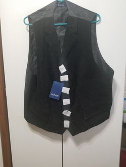 Paul Fredrick Black leather vest.
