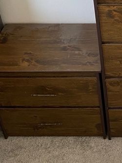 Matching 2-Drawer Wooden Nightstand