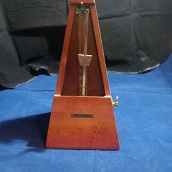 Vintage Wooden Metronome with Brass Accents