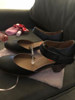 Black Mary Jane Block Heel Pumps