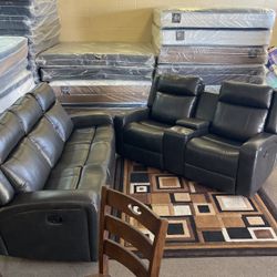 NEW SOFA & LOVESEAT RECLINER LEATHER