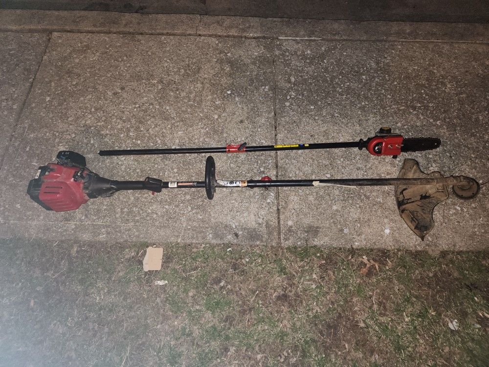 Troy Bilt 2 Cycle Weedeater & Pole Saw