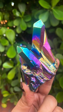 Titanium Aura Genuine Quartz Crystal 