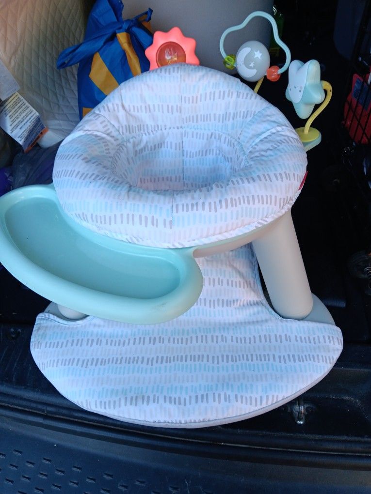 Skip Hop 2-in-1 Sit-up Activity Baby Chair, Silver Lining Cloud