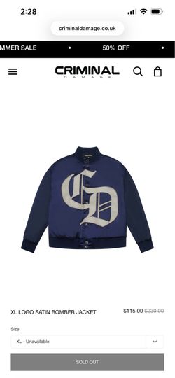 XL LOGO SATIN BOMBER JACKET