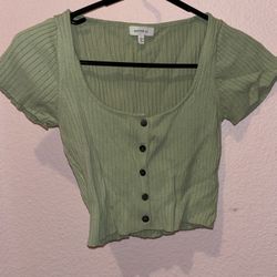 Green Crop Top 