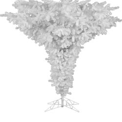 Vickerman 75' Crystal White Upside Down Artificial Christmas Tree with 650 Clear Lights (A805676