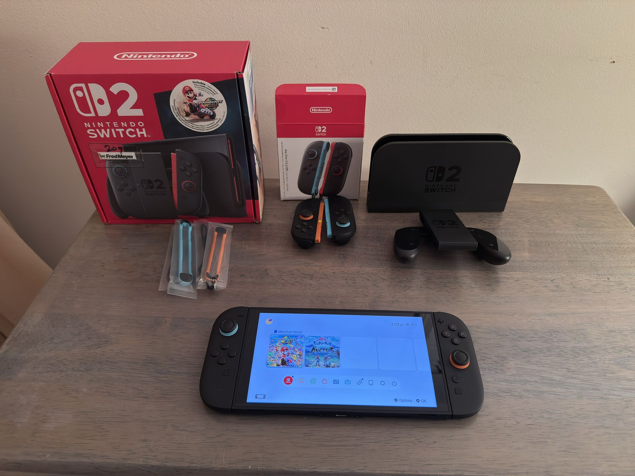 Nintendo Switch 2 With extra Joy Con Mario Kart World and Pokémon Arceus Downloaded