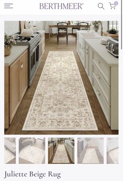 3'x10' Washable BERTHMEER Distressed Rug Ultra Soft Non Slip