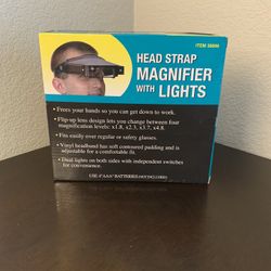 Head Band Visor Dual MAGNIFIER JEWELERS Magnifying 2 lights 1.8x 2.3x 3.7x 4.8x