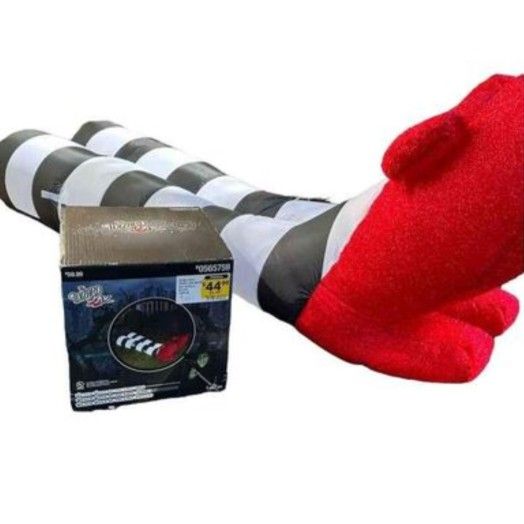Wizzard of Oz Wicked Witch of East Legs Halloween Blow Up Giant 6' Inflatable Ruby Slippers