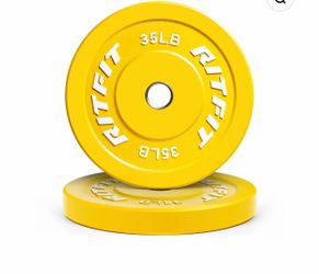 NEW - Set of 2  -35LB RitFit Pink Olympic Bumper Weight Plates