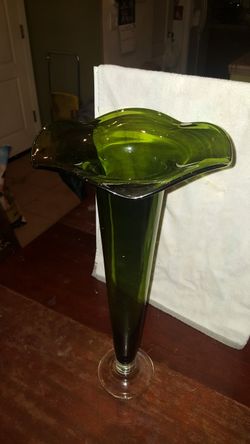 Tall Green Flower Vase