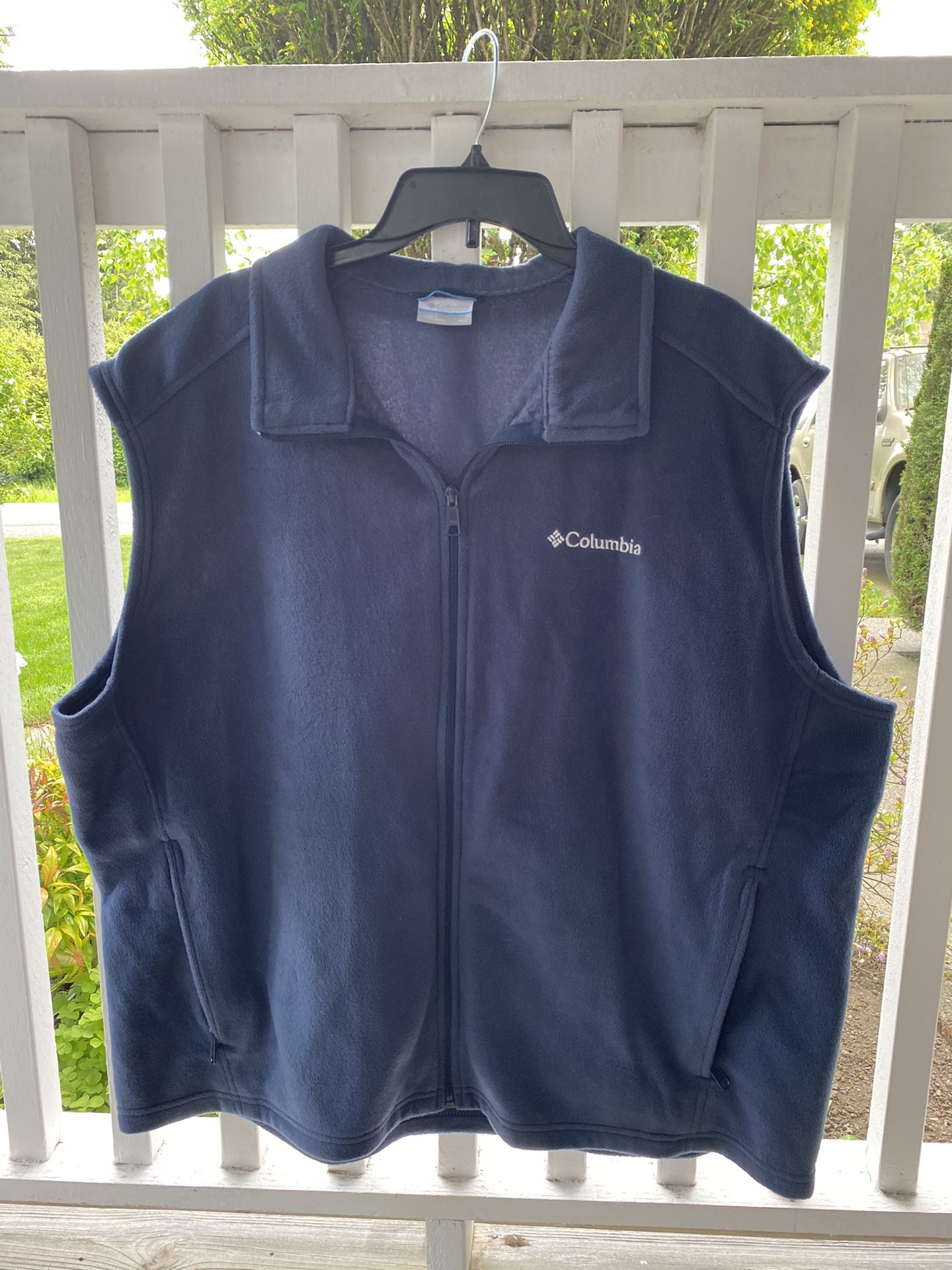 Columbia Vest Full Zip Blue Fleece Men's Size XXL