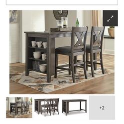 Used Dining Table 4 Seats With Shelves For Storage 