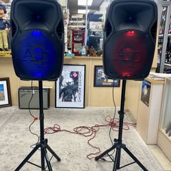 Pair 15" Audiopipe Professional Active Loudspeaker (DJAP-1567A-CMB)