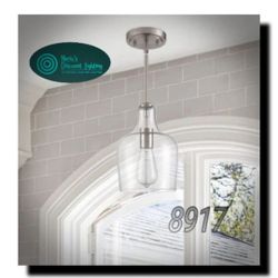 JEENKAE Modern Farmhouse Pendant Lighting for Kitchen Island Glass Pendant Light