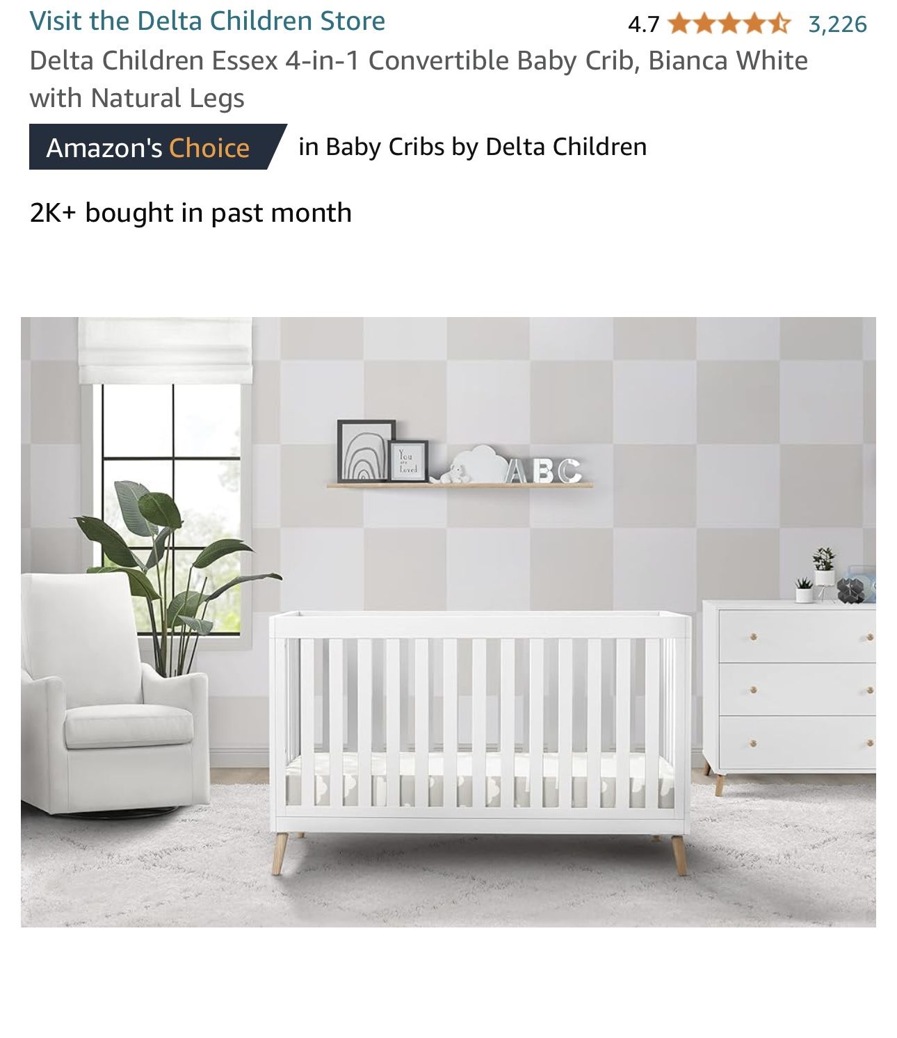 Delta Children Essex Delta In Crib White Spocket Dropship Delta