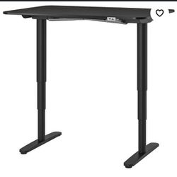IKEA Bekant Adjustable Height Desk Black Brown Excellent Condition