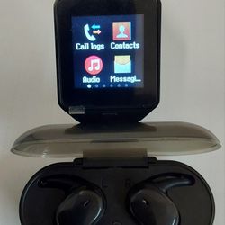 D-Series Black Smart Watch  + Y30 Wireless Earbuds 