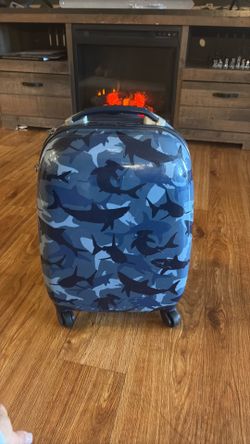 Kids shark suitcase from white barn