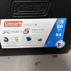 Coleman Xtreme 50qt Rolling Cooler with Wheels, Extra-Walled Insulation Keeps Ice up to 5 Days