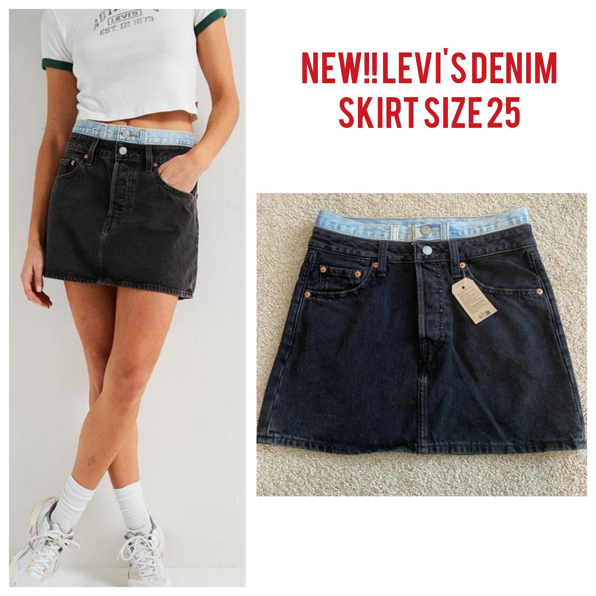 Levi's double denim skirt size 25